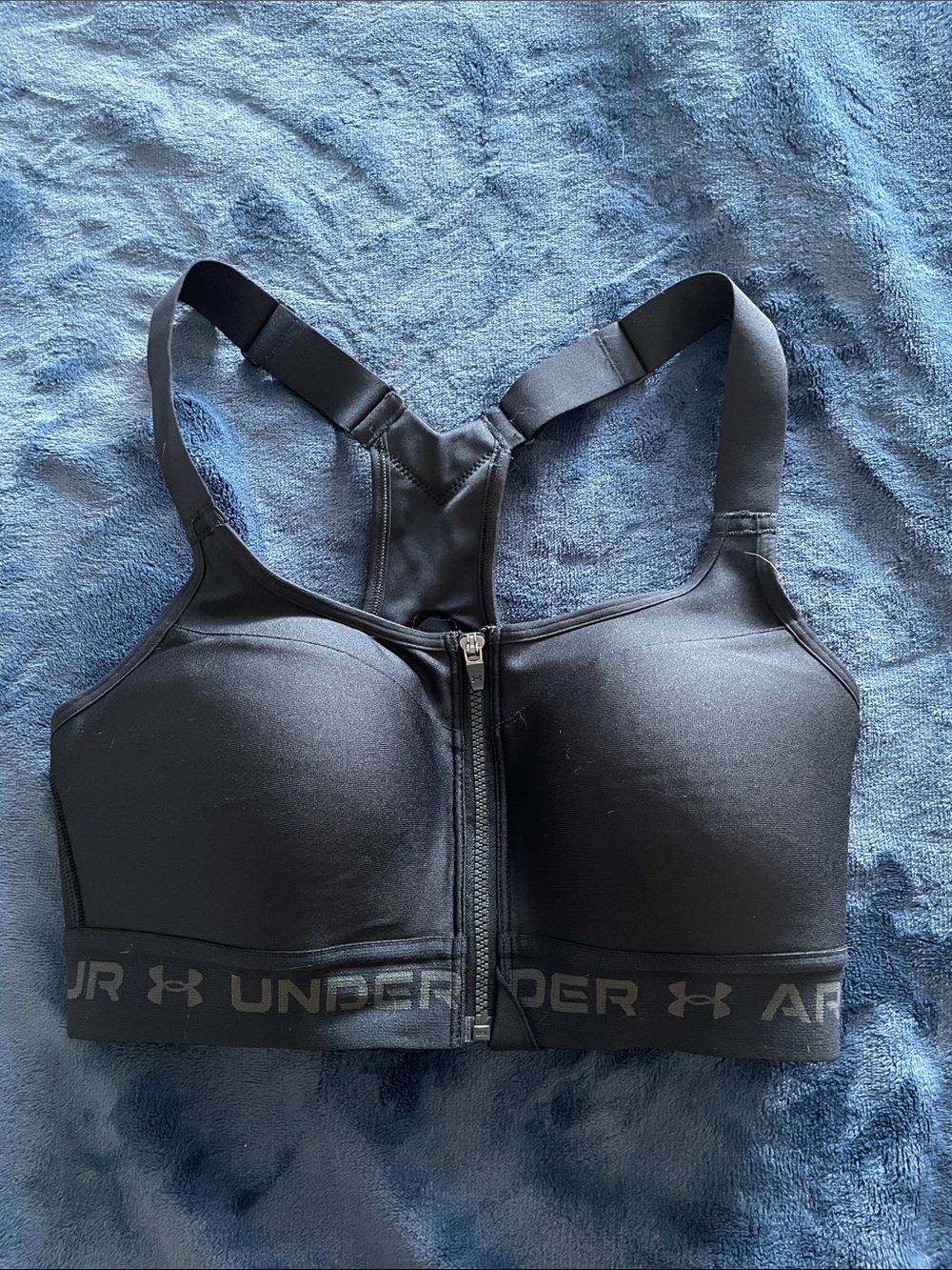 Under Armour High Crossback Zip Bra - Black